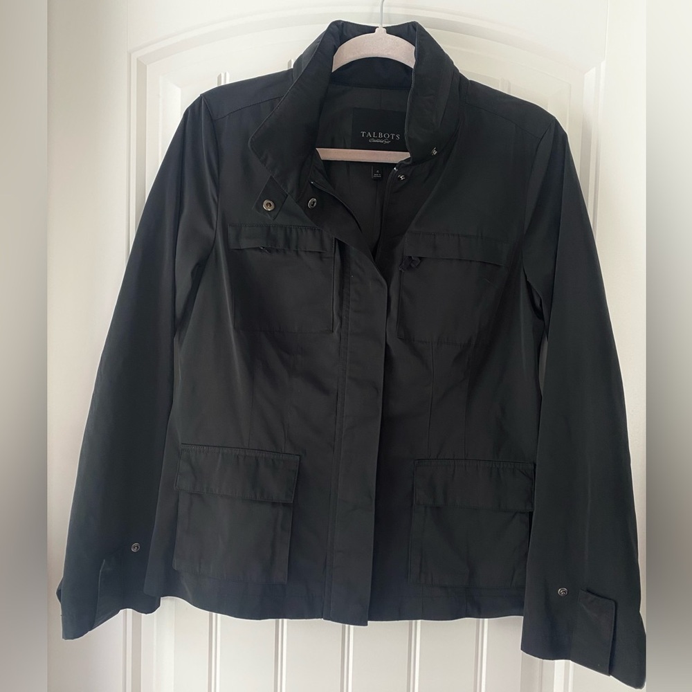 Talbots Black Utility Jacket with Front Pockets - Women